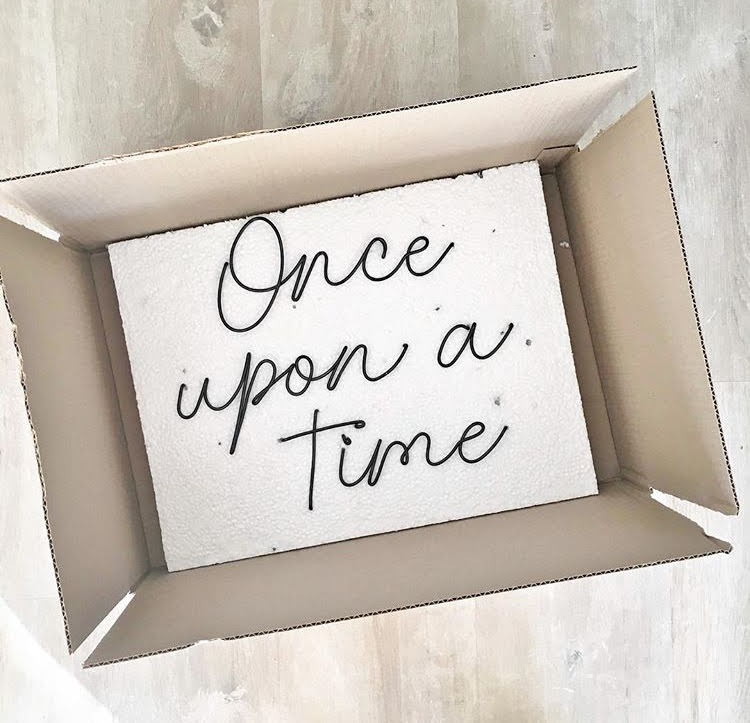 'Once upon a time' - Wire wall words - bedroom wall decor